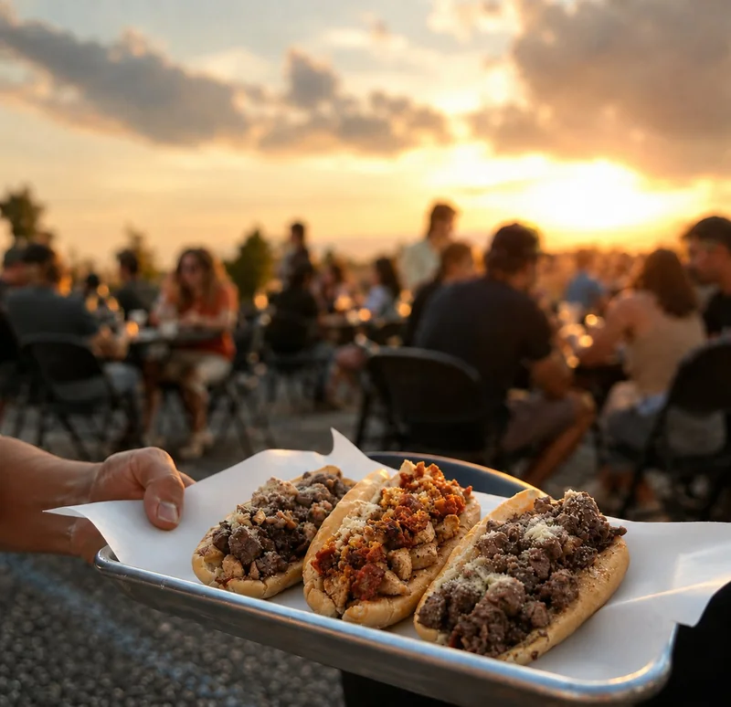Catering de Brutal Pepitos en un evento al aire libre